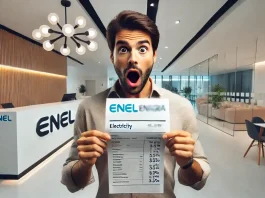 Счет за электроэнергию от Enel Energia, вызвавший спор